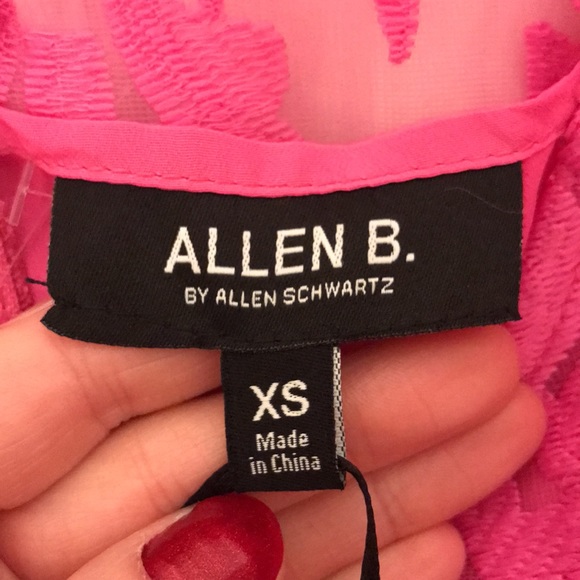 Allen B. By Allen Schwartz Bright Pink Lace Dress, Size XS - Picture 3 of 6